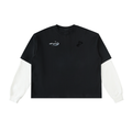 Layered Contrast Sleeve Cotton T-Shirt